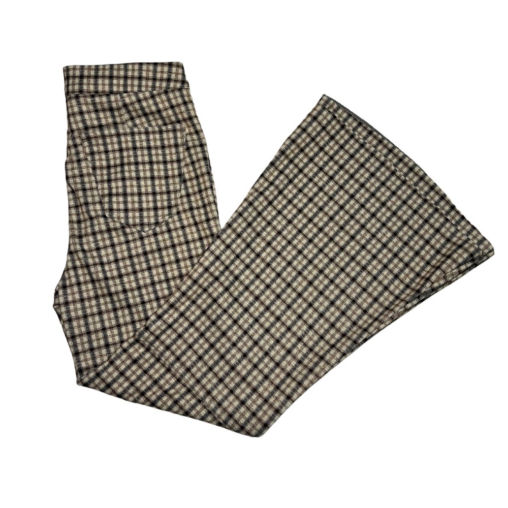 Miou Muse Plaid Flared Pants, Size S